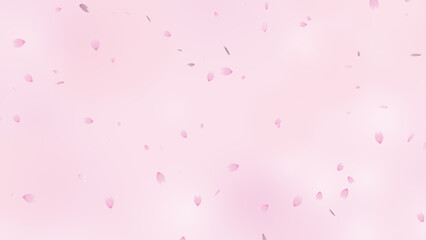 桜吹雪とピンク色のグラデーションの背景