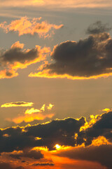 the expressive contrast of the clouds in the sky and sun. The nature and beauty of clouds