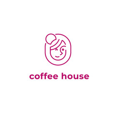 Coffee house shop vector logo design
