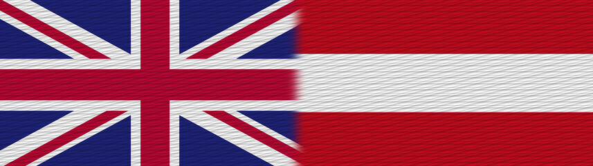 Austria and United Kingdom British Britain Fabric Texture Flag – 3D Illustration