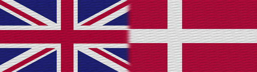 Denmark and United Kingdom British Britain Fabric Texture Flag – 3D Illustration