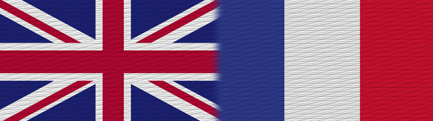 France and United Kingdom British Britain Fabric Texture Flag – 3D Illustration