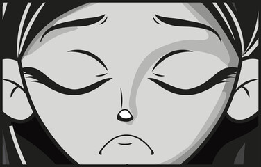 sad anime girl design