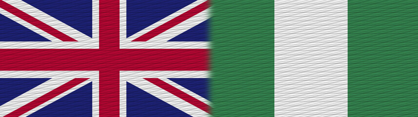 Nigeria and United Kingdom British Britain Fabric Texture Flag – 3D Illustration