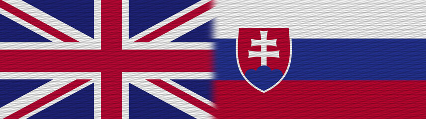 Slovakia and United Kingdom British Britain Fabric Texture Flag – 3D Illustration