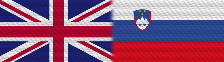 Slovenia and United Kingdom British Britain Fabric Texture Flag – 3D Illustration