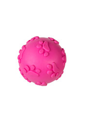 Bright red ball rubber toy for dogs.