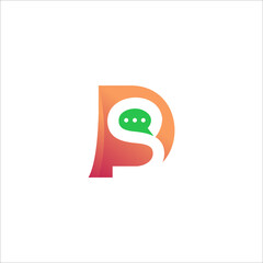 Letter DS, chat icon logo for app icon, vector logo template.