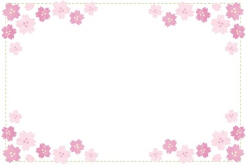 桜の素材　フレーム枠01