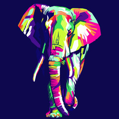 Colorful Elephant vector art