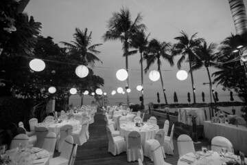 dinner table on the beach at Thailand