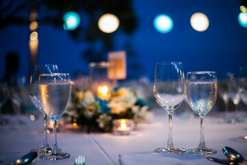 dinner table on the beach at Thailand