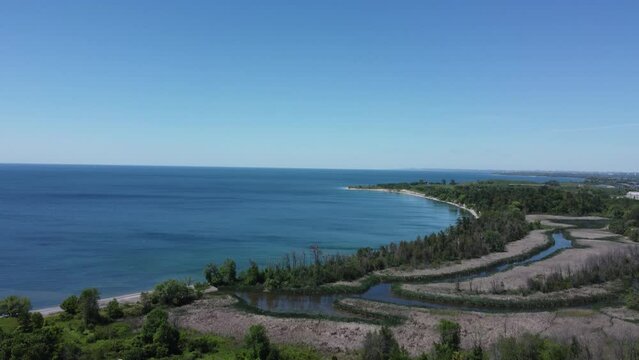 aerial view of Lake Ontario from Whitby