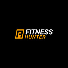 Fitness hunter creative logo vector