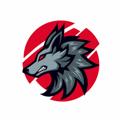 red eyed grey wolf gaming avatar vector mascot