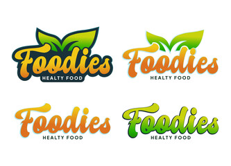 Set Template Foodies Healthy Food Vector