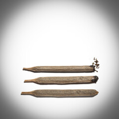 marijuana cigarette on white background