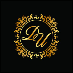 DU nitial letter luxury monogram logo, elegant ornament jewelry, heart-shaped love symbol
