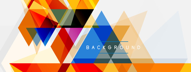 Mosaic triangles geometric background. Techno or business concept, pattern for wallpaper, banner, background, landing page