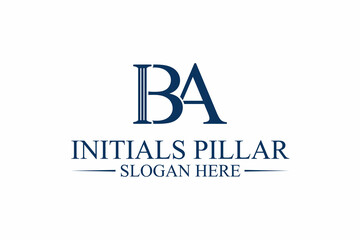 Fototapeta premium pillar logo, law firm, initial letter b/a. premium vector