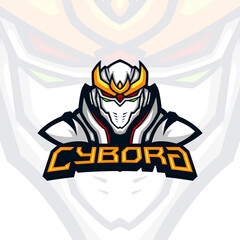 illustration of cyborg cybernoid gaming avatar vector mascot