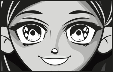 anime girl smiling design