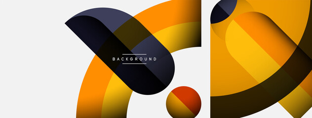Trendy shapes, color minimal design composition, lines and shadows for wallpaper banner background or landing page