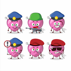 A dedicated Police officer of pink cupid love arrow mascot design style