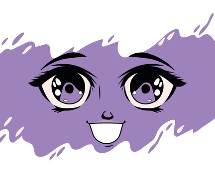 Purple Anime Face