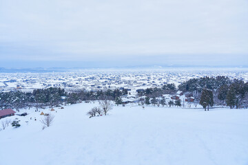 富山県　閑乗寺公園の展望広場から見た風景