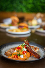 grilled meat with vegetables