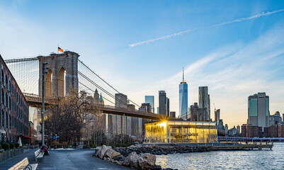 Brooklyn bridge and city skyline