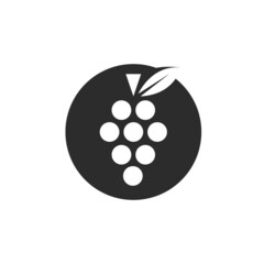 Grape fruits with leaf icon vector illustrtion