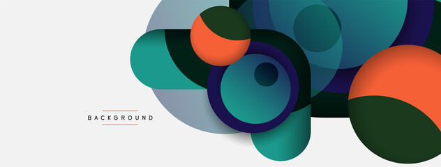 Circle and round shapes abstract background. Vector illustration for wallpaper banner background or landing page