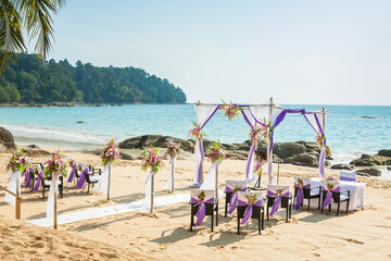 wedding arch on the beach in Khao lak,Thailand.