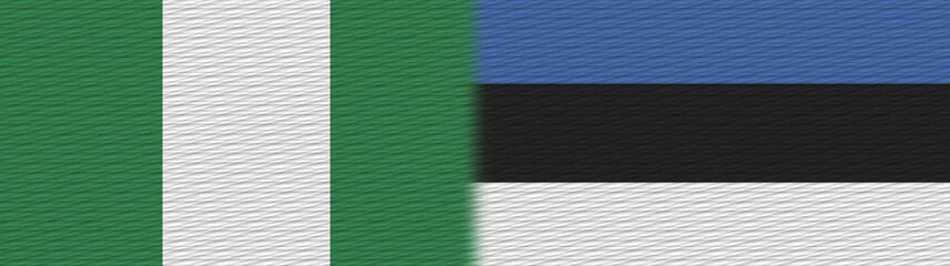 Estonia and Nigeria Nigerian Fabric Texture Flag – 3D Illustration