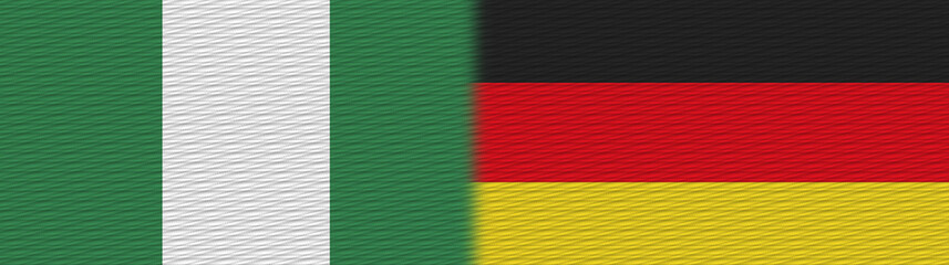 Germany and Nigeria Nigerian Fabric Texture Flag – 3D Illustration