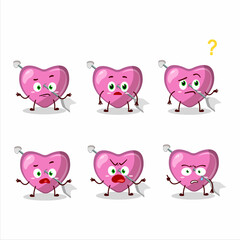 Cartoon character of pink cupid love arrow with what expression