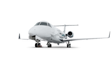 Modern corporate business jet isolated on white background