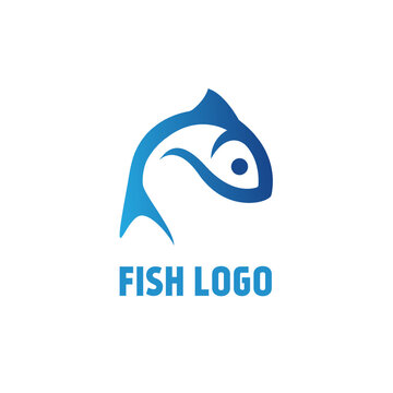 Fish logo template design vector