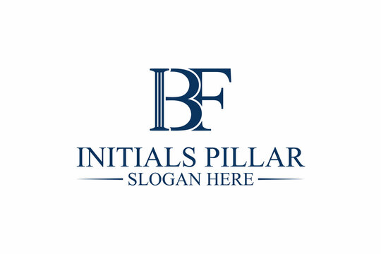 pillar logo, law firm, initial letter b/f. premium vector