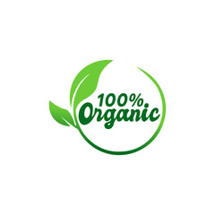 100% fresh organic food labels, badges or seals