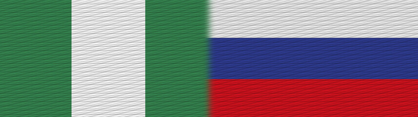 Russia and Nigeria Nigerian Fabric Texture Flag – 3D Illustration