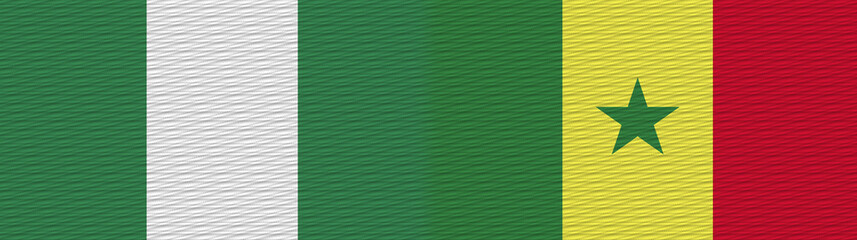 Senegal and Nigeria Nigerian Fabric Texture Flag – 3D Illustration