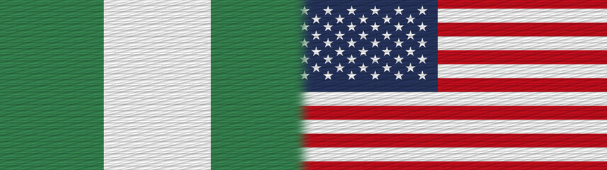 United States of America and Nigeria Nigerian Fabric Texture Flag – 3D Illustration