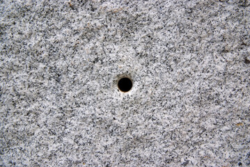 Round hole on the granite.