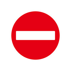 Stop Sign symbol. Red not allowed sign in white background
