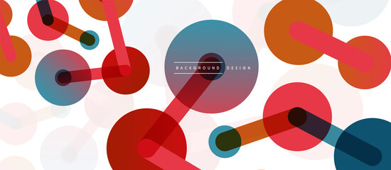 Abstract background. Round dots connected by lines. Trendy techno business template for wallpaper, banner, background or landing