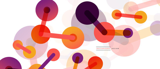 Line points connections geometric abstract background. Circles connected by lines. Trendy techno business template for wallpaper, banner, background or landing