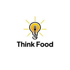 Creative think food logo vector 